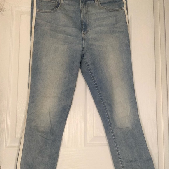 Light Blue Striped Garage Jeggings - Picture 6 of 6